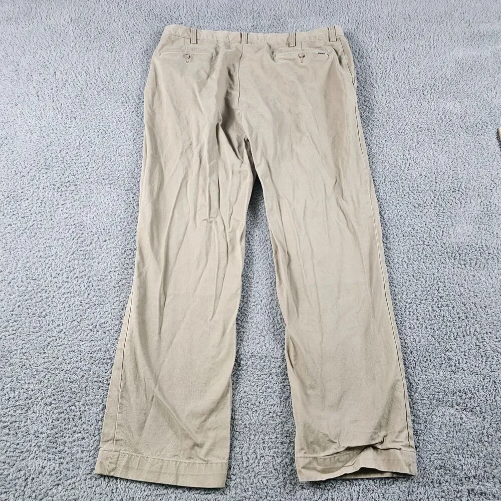 Polo Ralph Lauren Pants Mens 36x30 Beige Chino Classic Flat Front Preppy Casual